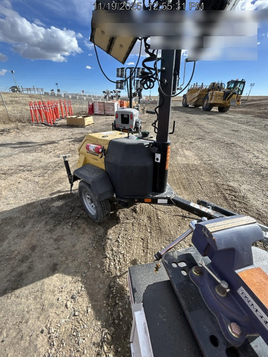 2021 Allmand NLV3GR (4) LED Light Fixture 350W, 23' Vertical Mast, 3kW Prime, Towable, Deep Sea L401, Leveling Jacks, Yanmar T4F 5.8hp