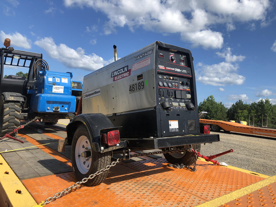 2019 Lincoln Electric Vantage 322 Ready-Pak 3, Two Wheel Trailer, Fender and Light Kit, Cable Rack