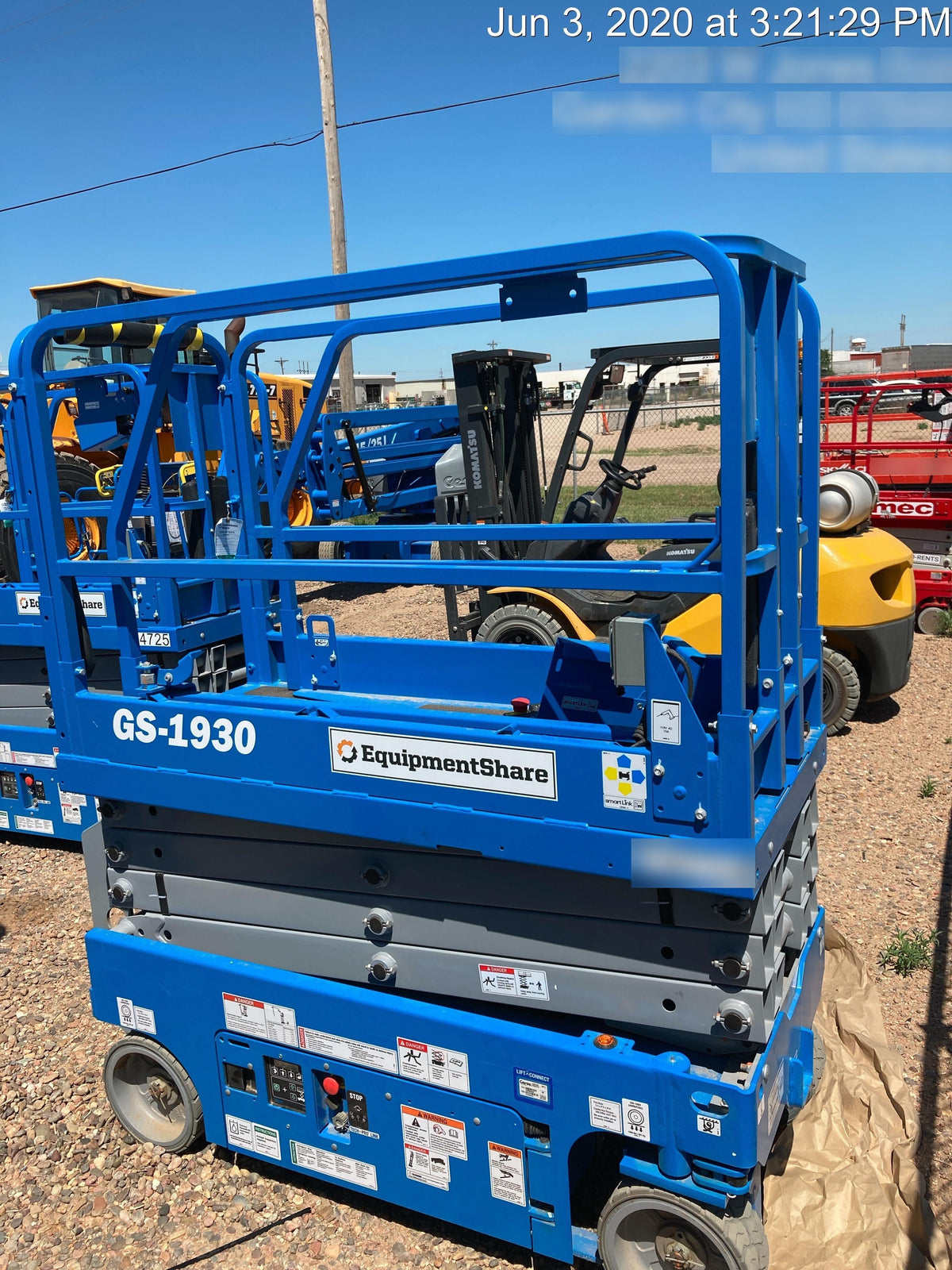 2020 Genie GS-1930 Fixed rails with chain entry gate - Pre A92.20