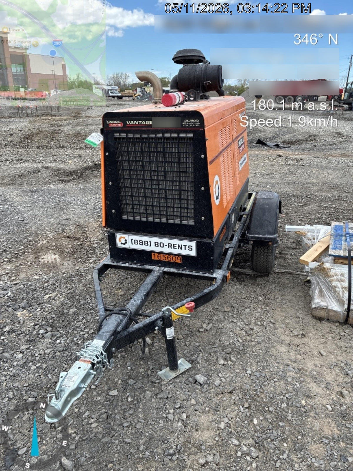 2021 Lincoln Electric Vantage 549X Ready Pak 3, ORANGE (includes trailer, cable rack, fender light kit)