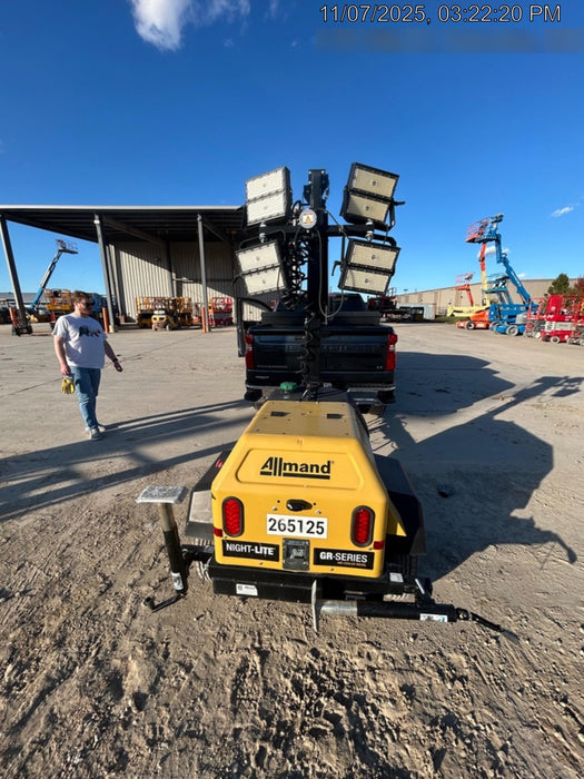 2022 Allmand NLV3GR (4) LED Light Fixture 350W, 23' Vertical Mast, 3kW Prime, Towable, ES Decals, T3