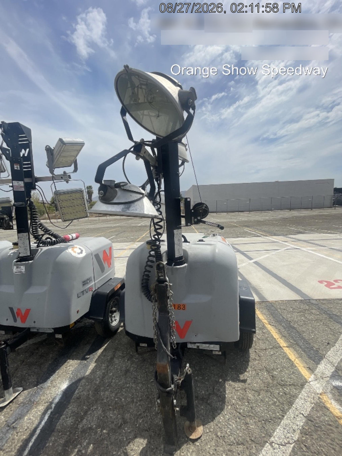 2019 Wacker Neuson LTV6L-MH Wacker Neuson LTV6L Mobile Light Tower w/Fuel Level Sensor Installed