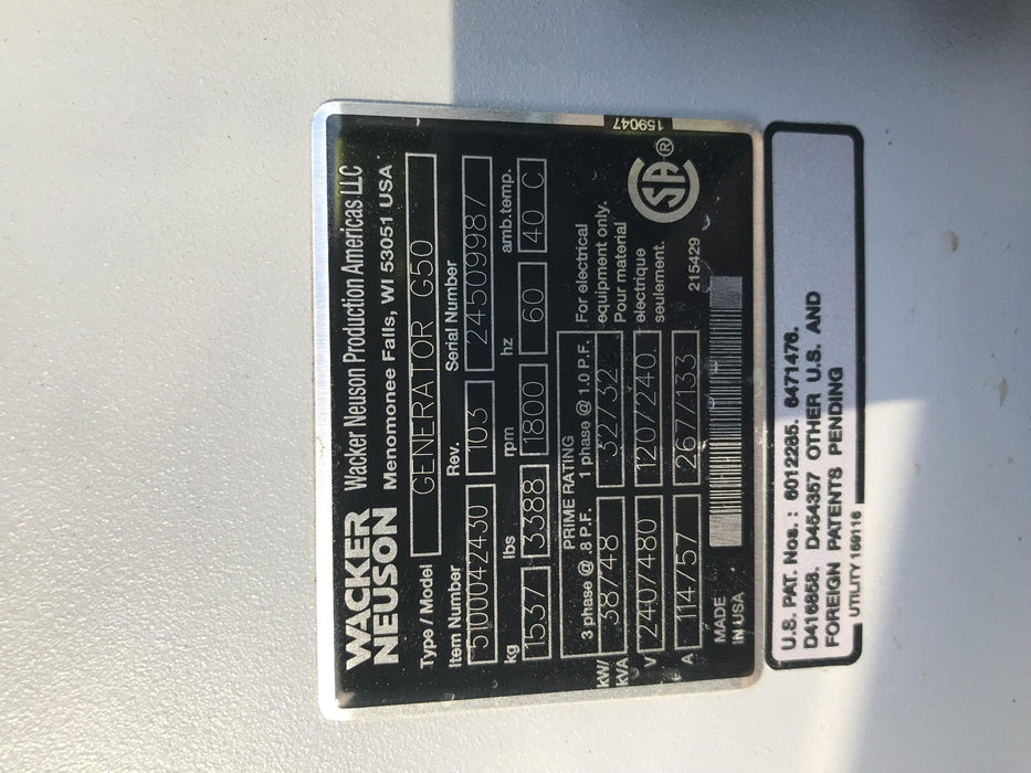 2019 WACKER NEUSON G50