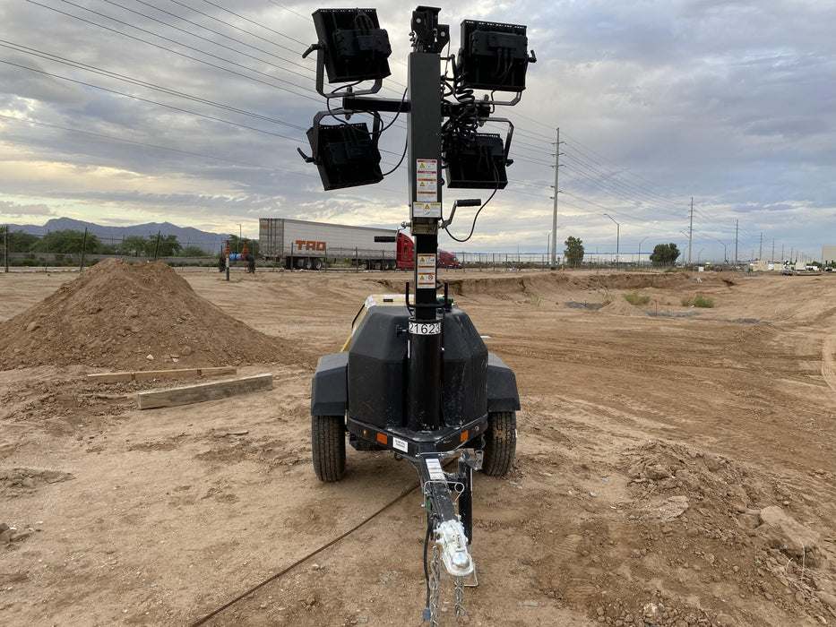 2022 Allmand NLV3GR (4) LED Light Fixture 350W, 23' Vertical Mast, 3kW Prime, Towable, Deep Sea L401, Leveling Jacks, Yanmar T4F 5.8hp