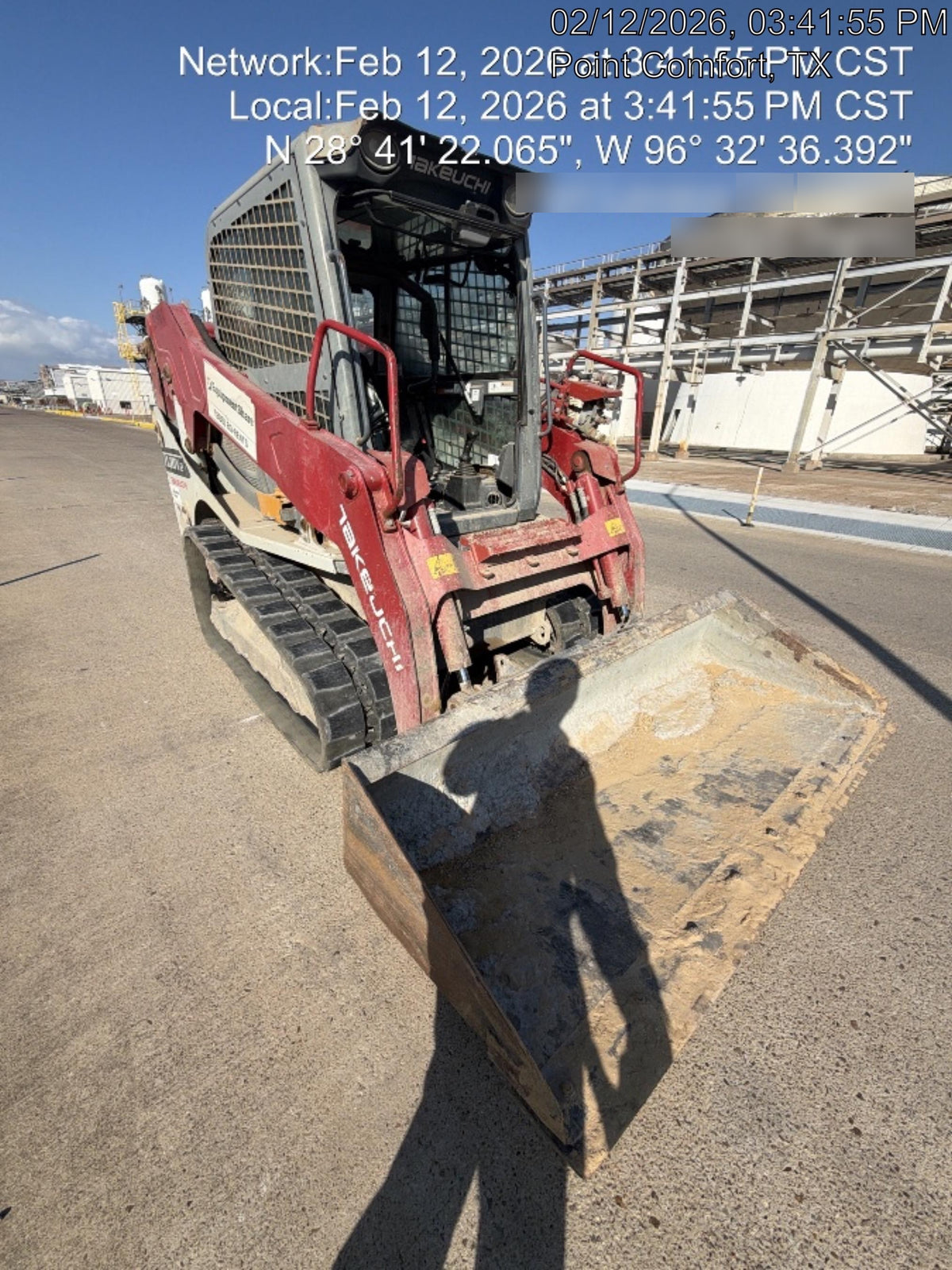 2019 Takeuchi TL10V2-CR Cab/Heat/AC, Rubber Tracks, Backup Alarm, Front & rear working Lights, Auxiliary Hydraulics, 2 Speed Travel, Engine Monitoring System, Hydraulic universal quick hitch w/76" HD smooth dirt bucket with bolt-on edge, 20.3 cubic feet capacity, 48" Pallet forks and frame