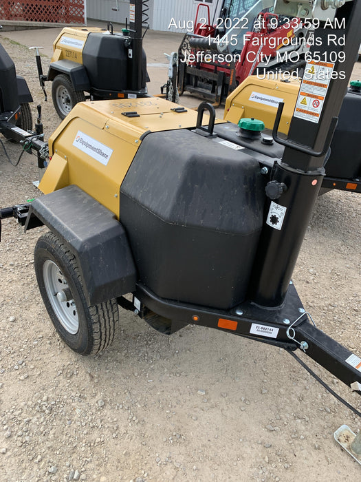 2022 Allmand NLV3GR (4) LED Light Fixture 350W, 23' Vertical Mast, 3kW Prime, Towable, Deep Sea L401, Leveling Jacks, Yanmar T4F 5.8hp