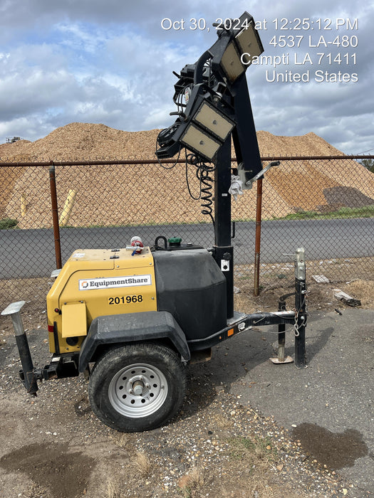 2022 Allmand NLV3GR (4) LED Light Fixture 350W, 23' Vertical Mast, 3kW Prime, Towable, Deep Sea L401, Leveling Jacks, Yanmar T4F 5.8hp