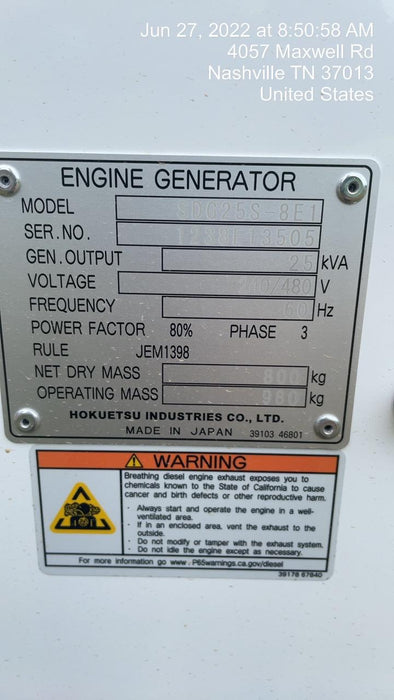 2022 AIRMAN SDG25S-8E1