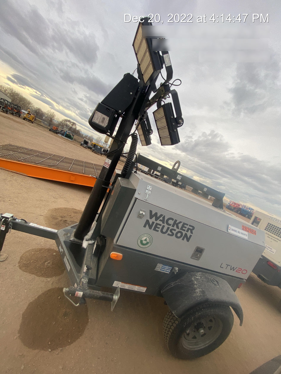 2022 Wacker Neuson LTW20Z1 Isuzu Dsl. Engine, 23' Mast, (4) 300W LED Lights, CWK, Programmable Dawn to Dusk, 360 Deg. Rotation, 57 Gal. Tank, Trailer Mounted