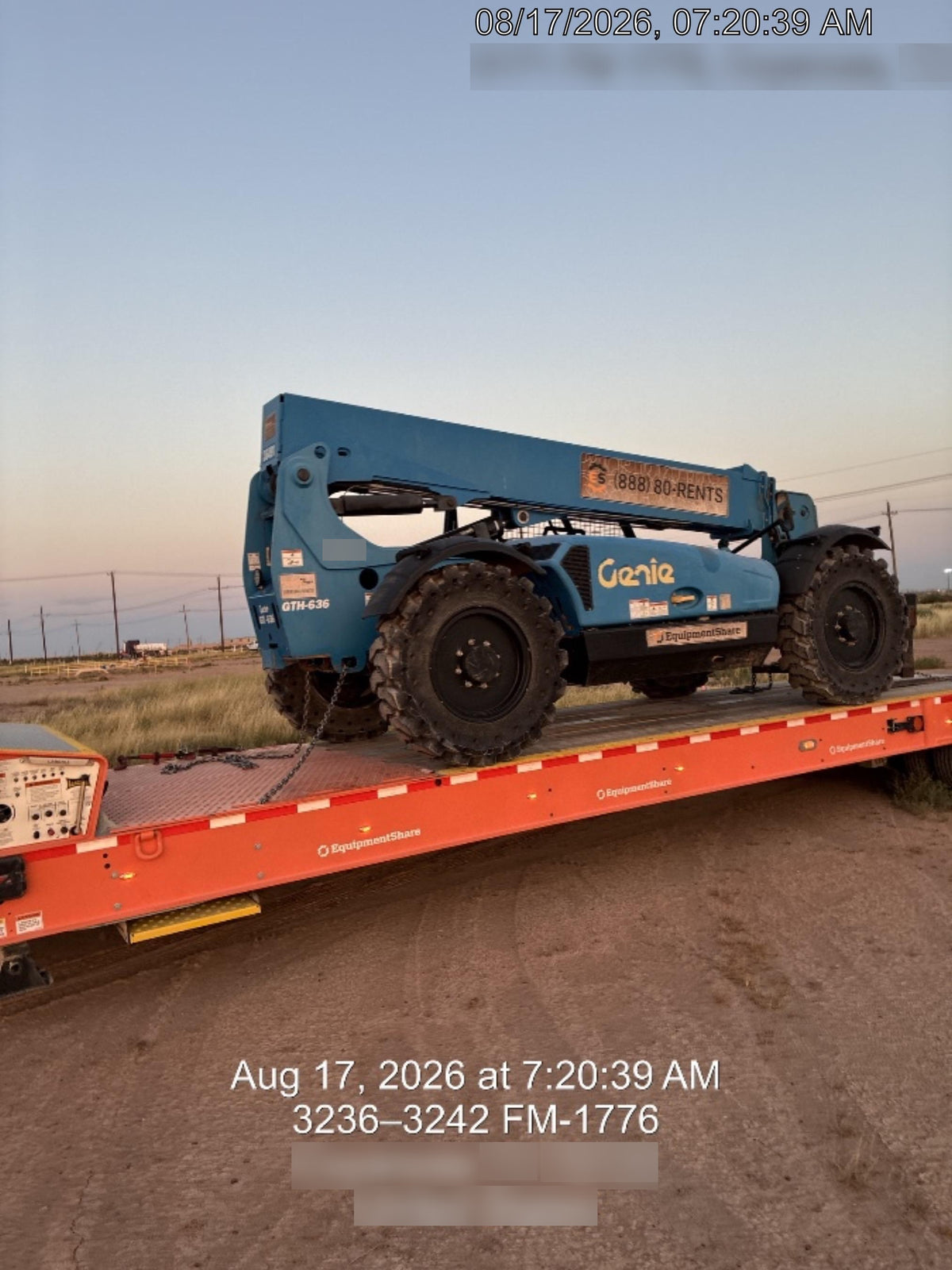 2019 Genie GTH-636 Canopy, Solid RT Tires, LED Work Lights, Beacon 60" QA Carriage, 48" Forks