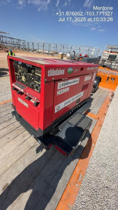 2022 Shindaiwa DGW400MDL Kubota D902 Engine, 23 HP, Dual Op Welder, Wire, Arc, Droop Stick, Tig, and CC Stick Functionality, Simulphase, 3 Phase and 1 Phase Gen Output, Single Axle NB Trlr, Slr Trckl Chrg 12V 12W, Fire Ext