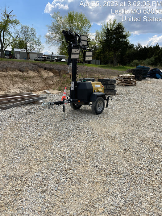 2022 Allmand NLV3GR (4) LED Light Fixture 350W, 23' Vertical Mast, 3kW Prime, Towable, ES Decals, T3