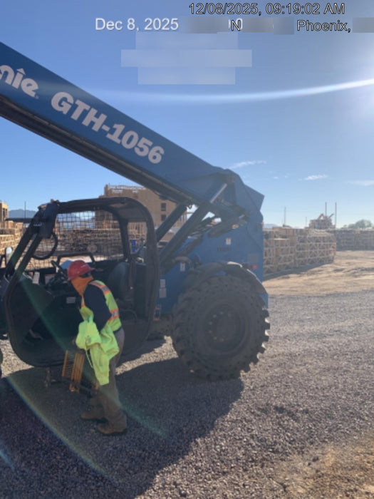 2018 Genie GTH-1056 Genie GTH-1056 w/ROPS, Work Lights, Solid Tires, RH Cab Mesh, Beacon, 60" Carriage and Forks