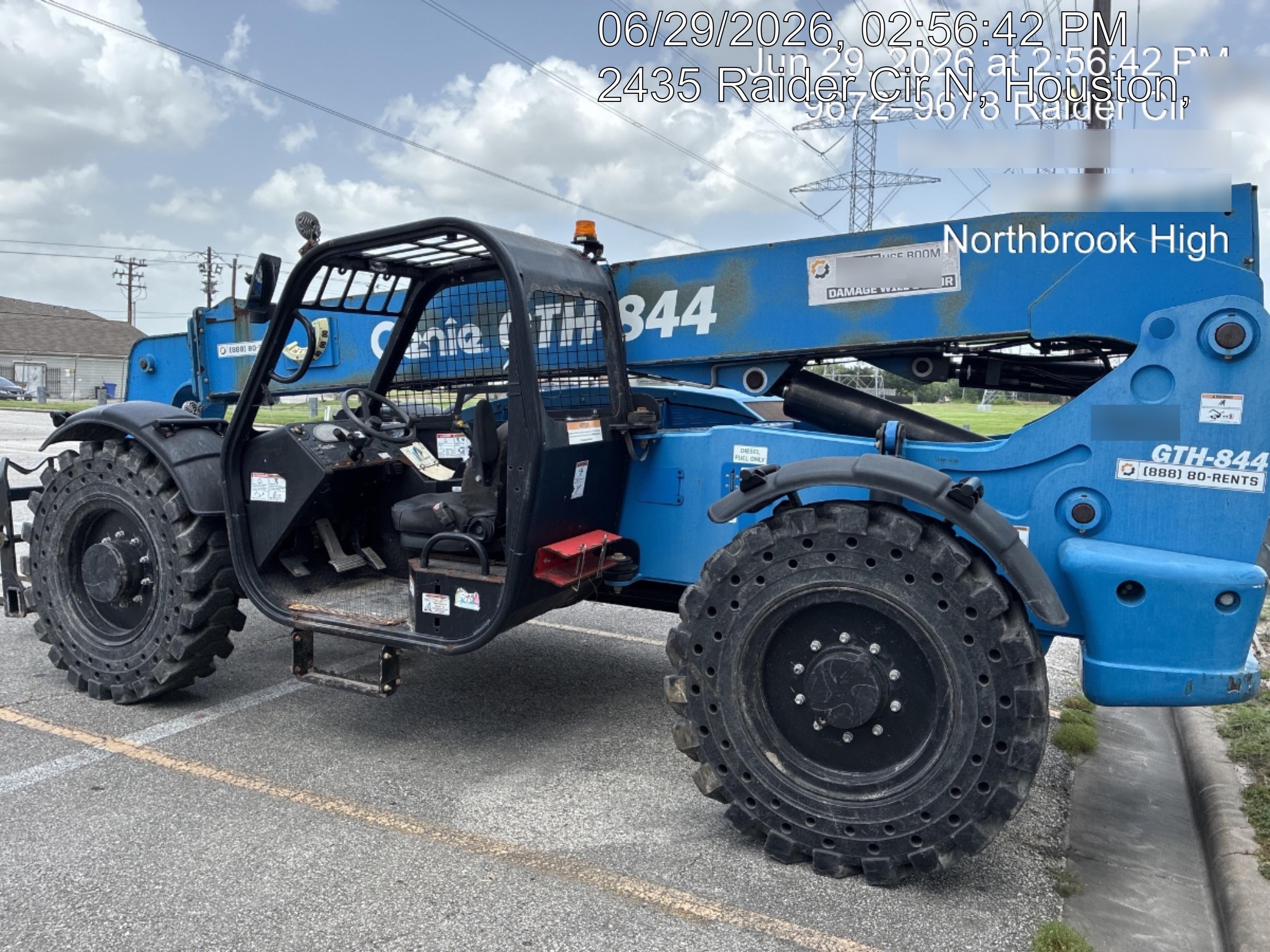 2018 Genie GTH-844 Genie GTH-844 w/ROPS, Work Lights, Solid Tires, RH Cab Mesh, Beacon, 60" Carriage and Forks