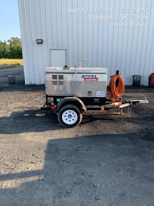 2018 Lincoln Electric Vantage 322 Lincoln Vantage 322 Welder Ready Pak 3 - Vantage 322, Trailer, Fender and light kit, Cable rack