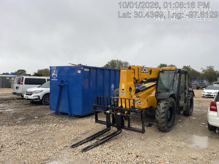 2019 JCB 509-42 JCB 509-42 Enclosed Cab, 74 HP, Solid Tires, Worklights, Beacon, Aux Hydraulics, Lifting Eye, 60" Carriage/60" Forks