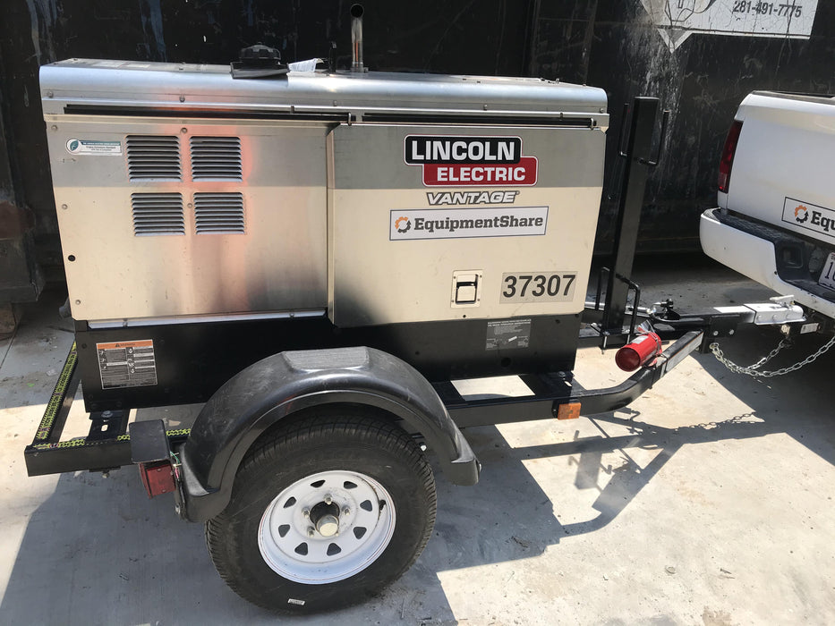 2019 Lincoln Electric Vantage 322 Ready-Pak 3, Two Wheel Trailer, Fender and Light Kit, Cable Rack