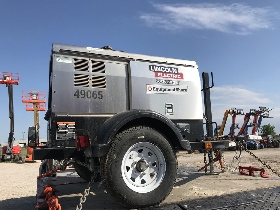 2019 Lincoln Electric Vantage 322 Ready-Pak 3, Two Wheel Trailer, Fender and Light Kit, Cable Rack