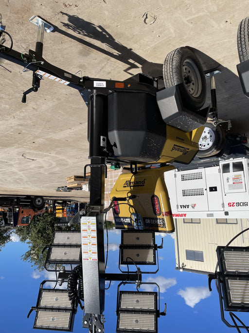 2022 Allmand NLV3GR (4) LED Light Fixture 350W, 23' Vertical Mast, 3kW Prime, Towable, ES Decals, T3