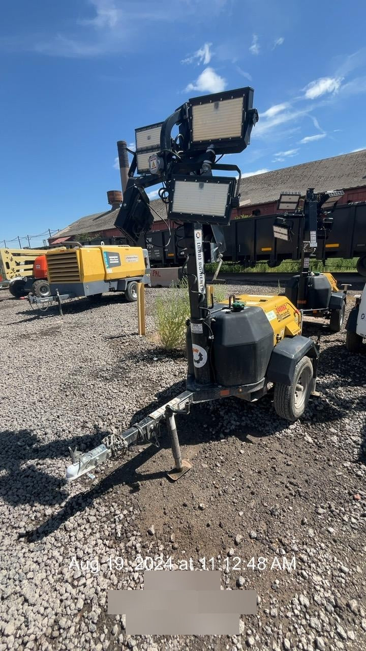 2022 Allmand NLV3GR (4) LED Light Fixture 350W, 23' Vertical Mast, 3kW Prime, Towable, ES Decals, T3