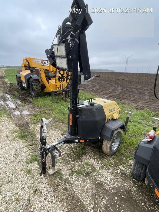 2021 Allmand NLV3GR (4) LED Light Fixture 350W, 23' Vertical Mast, 3kW Prime, Towable, Deep Sea L401, Leveling Jacks, Yanmar T4F 5.8hp