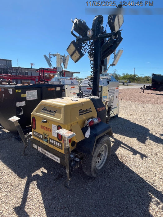 Allmand NLV3GR (4) LED Light Fixture 350W, 23' Vertical Mast, 3kW Prime, Towable, Deep Sea L401, Leveling Jacks, Yanmar T4F 5.8hp