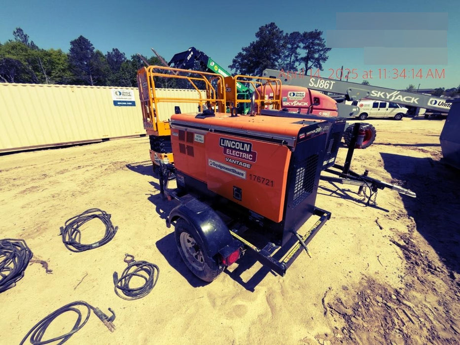 2021 Lincoln Electric Vantage 322 Vantage 322 Ready Pak 3 w/ Decals, ORANGE (includes trailer, cable rack, fender light kit) NO Telematics