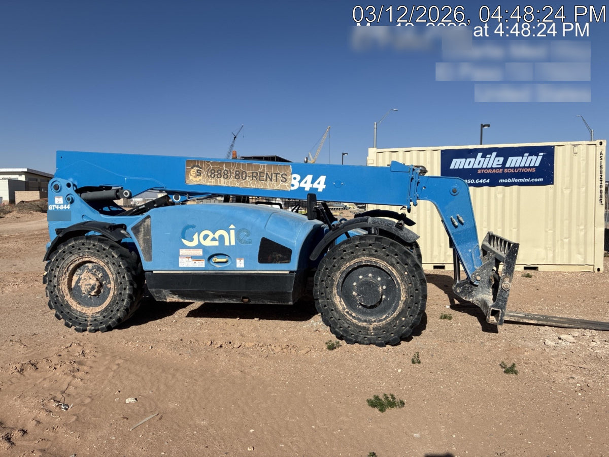2018 Genie GTH-844 Genie GTH-844 w/ROPS, Work Lights, Solid Tires, RH Cab Mesh, Beacon, 60" Carriage and Forks