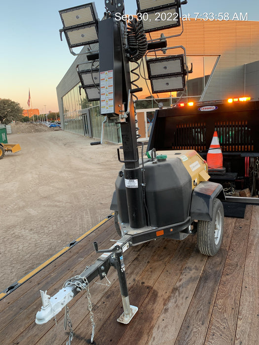 2022 Allmand NLV3GR (4) LED Light Fixture 350W, 23' Vertical Mast, 3kW Prime, Towable, Deep Sea L401, Leveling Jacks, Yanmar T4F 5.8hp