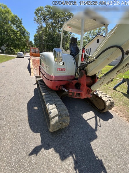 2019 Takeuchi TB260 Canopy, Standard Blade, Auxiliary hydraulics Manual QC, Hydraulic thumb, 12" ,18", 24" Bucket