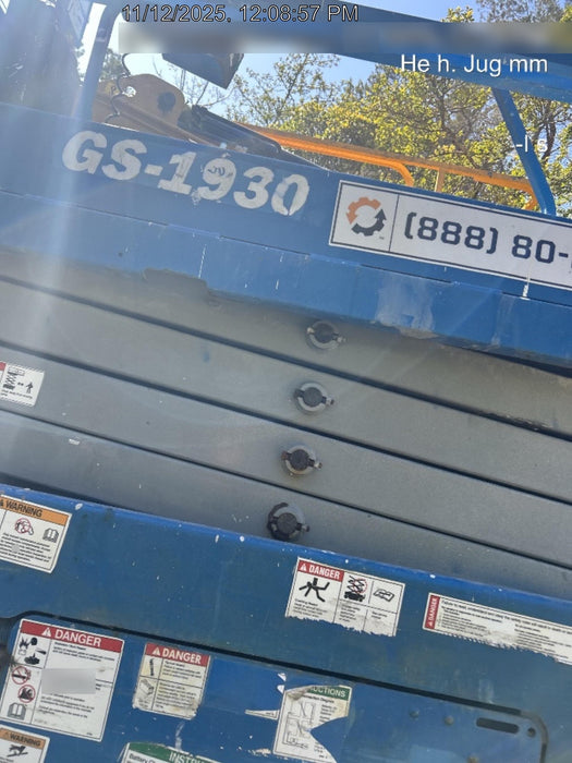 2019 Genie GS-1930 Fixed Rails with Chain Entry