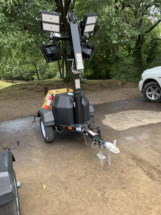 2021 Allmand NLV3GR (4) LED Light Fixture 350W, 23' Vertical Mast, 3kW Prime, Towable, Deep Sea L401, Leveling Jacks, Yanmar T4F 5.8hp