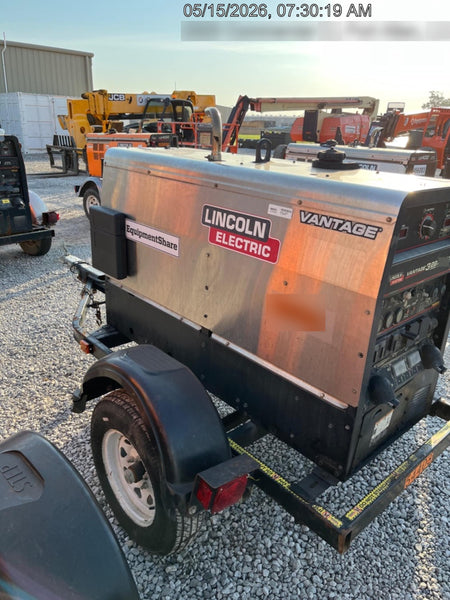 2019 Lincoln Electric Vantage 322 Ready-Pak 3, Two Wheel Trailer, Fender and Light Kit, Cable Rack