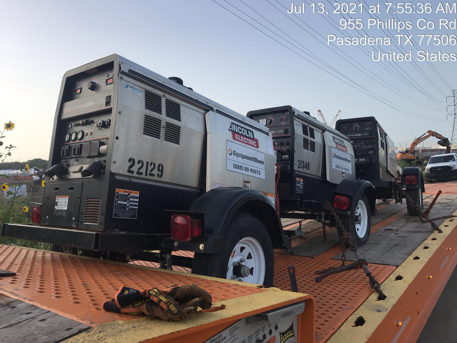 2019 Lincoln Electric Vantage 322 Ready-Pak 3, Two Wheel Trailer, Fender and Light Kit, Cable Rack