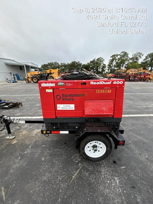 2024 Shindaiwa DGW400DML Kubota D902 Engine, 23 HP, Dual Op Welder, Wire, Arc, Droop Stick, Tig, and CC Stick Functionality, Simulphase, 3 Phase and 1 Phase Gen Output, Single Axle NB Trlr, Slr Trckl Chrg 12V 12W, Fire Ext, T3