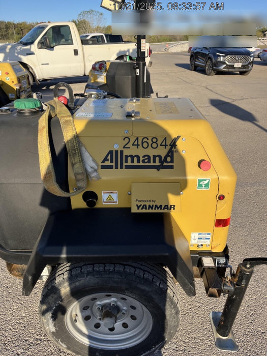 2022 Allmand NLV3GR (4) LED Light Fixture 350W, 23' Vertical Mast, 3kW Prime, Towable, ES Decals, T3