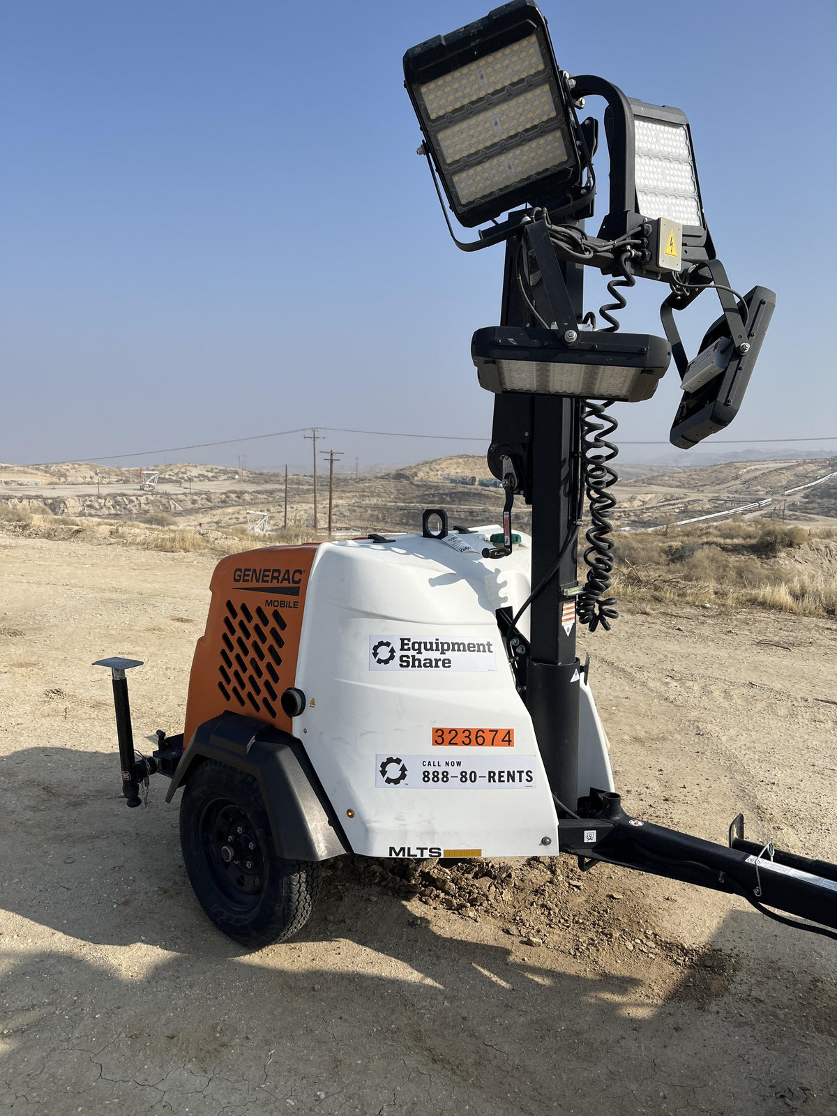 2023 Generac MLT2 Diesel, Flex Switch 120V Input, Powerzone Controller, (4) 320W LED Lights, 4kW Generator, 39.9 Gal Fuel Tank, 2" Ball, T3