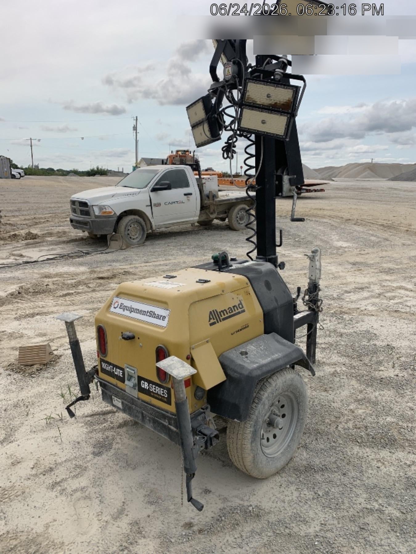 2021 Allmand NLV3GR (4) LED Light Fixture 350W, 23' Vertical Mast, 3kW Prime, Towable, Deep Sea L401, Leveling Jacks, Yanmar T4F 5.8hp