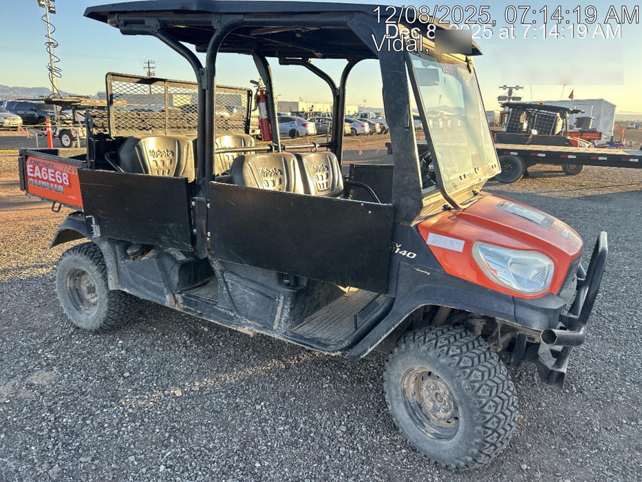 2019 Kubota RTV-X1140W-H 4wd Utility Cart, LED Strobe, Windshield Tempered Glass, Plastic Canopy, Wire Harness Kit, Backup Alarm