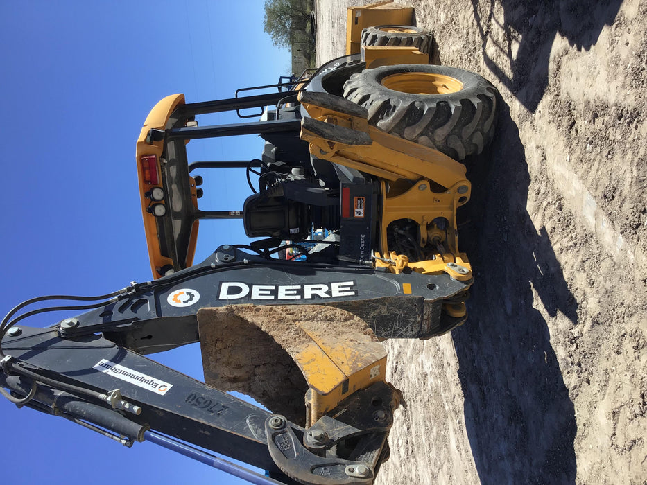 2019 John Deere 310LEP 4WD, Canopy, Standard dipper, ISO Controls, Rear Auxiliary Hydraulics w/Manual QC, Buckets: 12”, 18”, and 24”