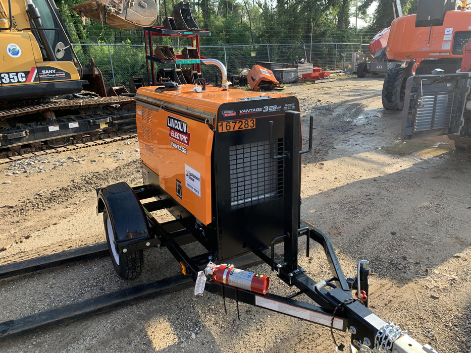 2021 Lincoln Electric Vantage 322 Vantage 322 Ready Pak 3 w/ Decals, ORANGE (includes trailer, cable rack, fender light kit) NO Telematics