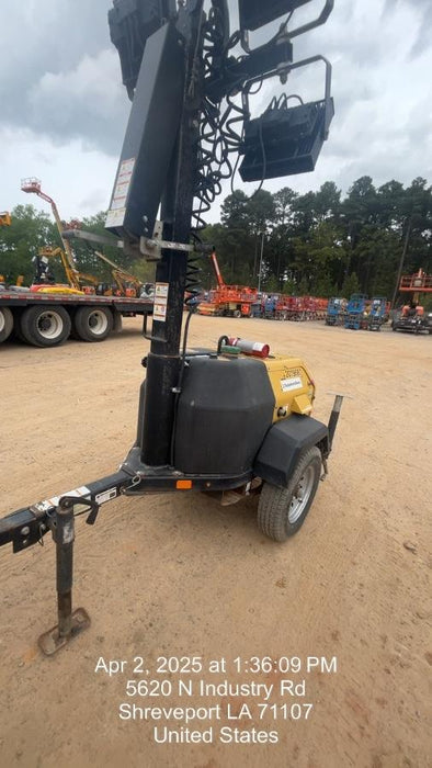 2022 Allmand NLV3GR (4) LED Light Fixture 350W, 23' Vertical Mast, 3kW Prime, Towable, Deep Sea L401, Leveling Jacks, Yanmar T4F 5.8hp