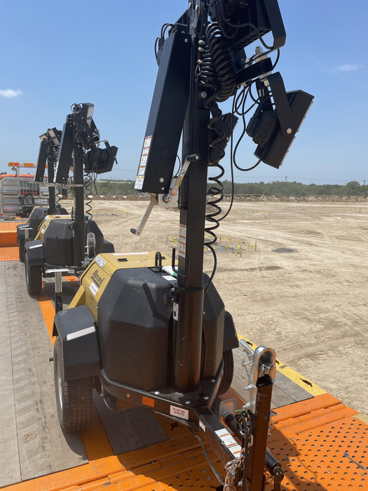 2022 Allmand NLV3GR (4) LED Light Fixture 350W, 23' Vertical Mast, 3kW Prime, Towable, Deep Sea L401, Leveling Jacks, Yanmar T4F 5.8hp