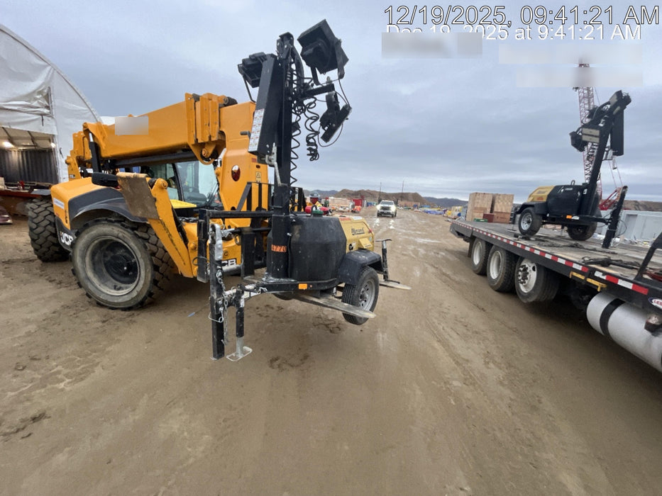 2022 Allmand NLV3GR (4) LED Light Fixture 350W, 23' Vertical Mast, 3kW Prime, Towable, ES Decals, T3