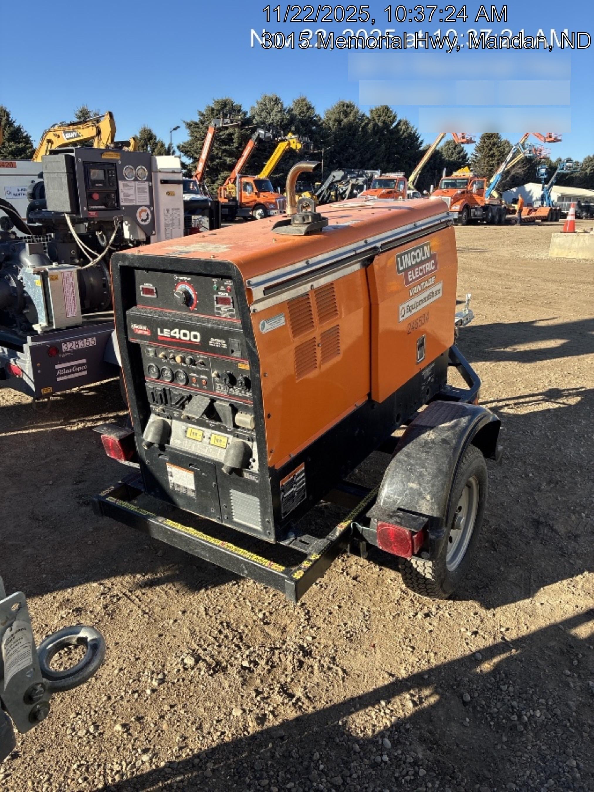2022 Lincoln Electric LE400 Kubota V1505, Trlr, Cable Rack, Light Kit, ES Decals, T3