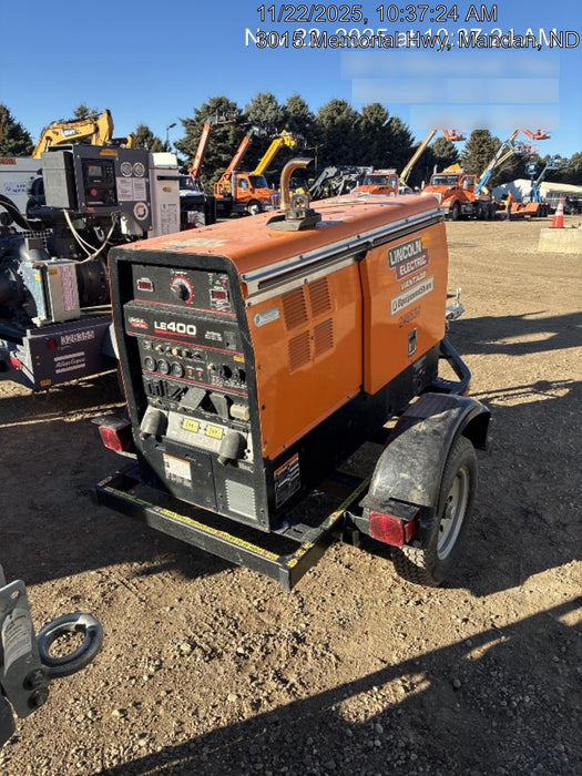 2022 Lincoln Electric LE400 Kubota V1505, Trlr, Cable Rack, Light Kit, ES Decals, T3