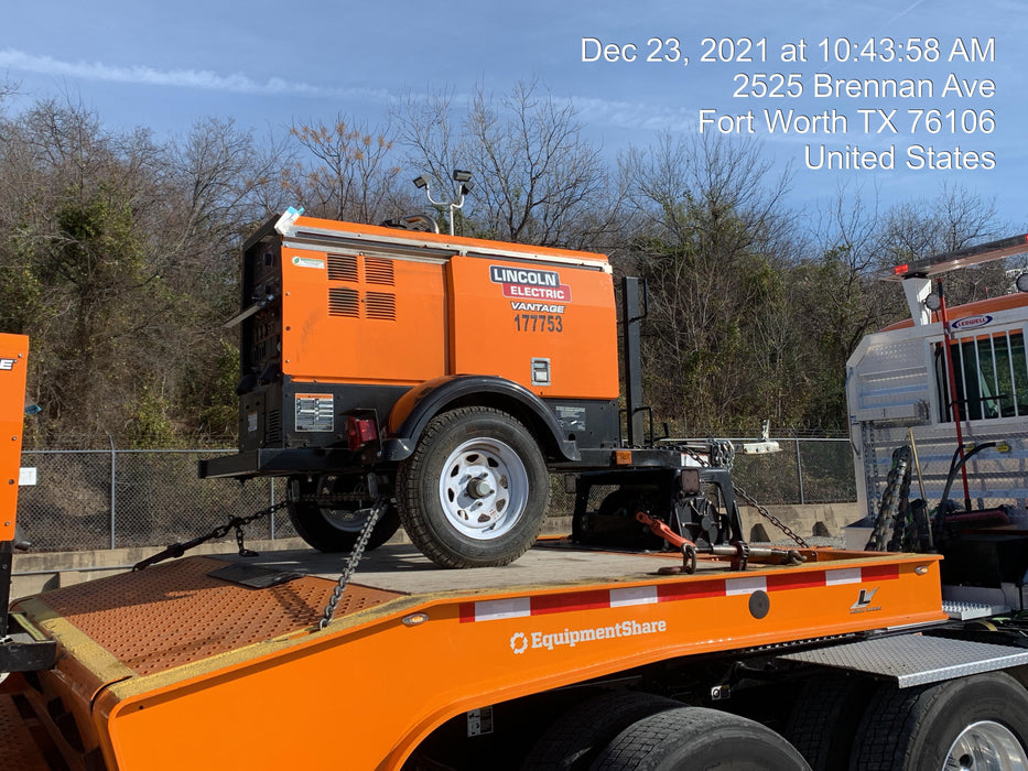 2021 Lincoln Electric Vantage 322 Vantage 322 Ready Pak 3 w/ Decals, ORANGE (includes trailer, cable rack, fender light kit) NO Telematics