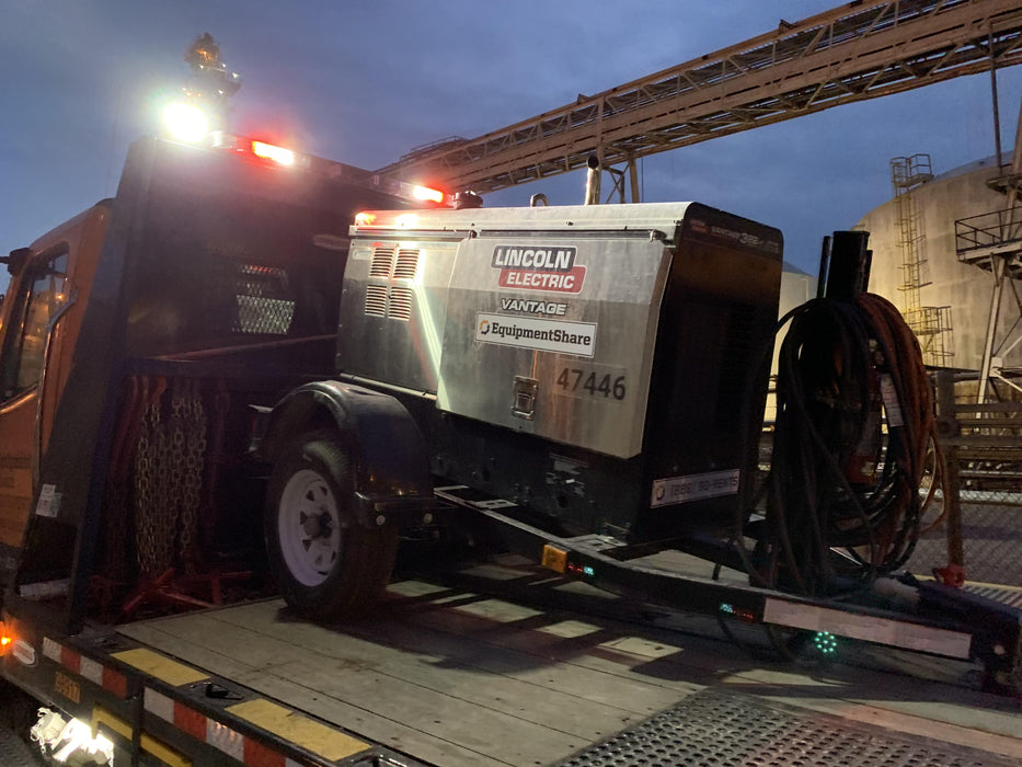 2019 Lincoln Electric Vantage 322 Ready-Pak 3, Two Wheel Trailer, Fender and Light Kit, Cable Rack