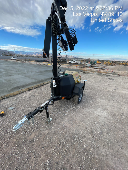 2022 Allmand NLV3GR (4) LED Light Fixture 350W, 23' Vertical Mast, 3kW Prime, Towable, ES Decals, T3