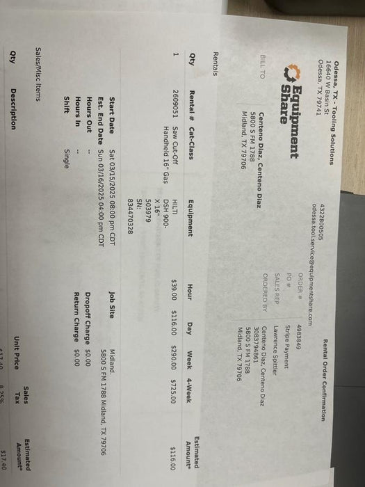 2025 HILTI DSH 900-X 16"